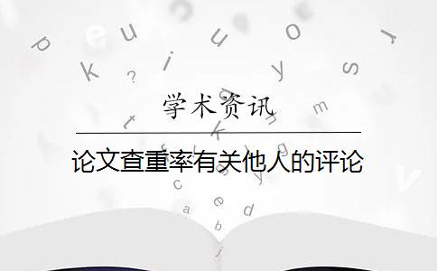 论文查重率有关他人的评论