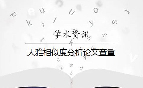 大雅相似度分析论文查重