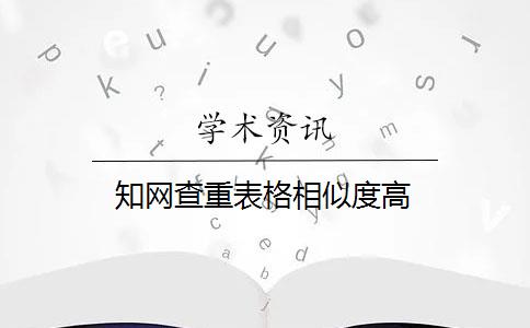 知网查重表格相似度高