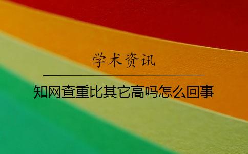 知网查重比其它高吗怎么回事