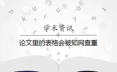 论文里的表格会被知网查重