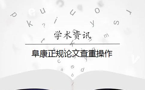 阜康正规论文查重操作