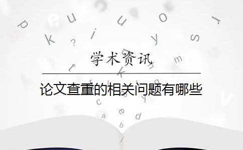 论文查重的相关问题有哪些