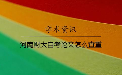 河南财大自考论文怎么查重
