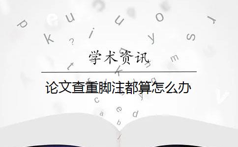 论文查重脚注都算怎么办