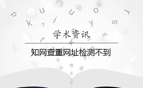 知网查重网址检测不到