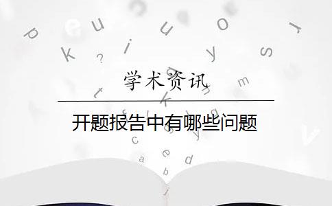 开题报告中有哪些问题？