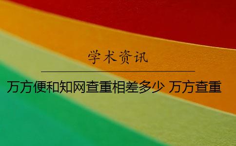 万方便和知网查重相差多少 万方查重和知网查重有什么区别？