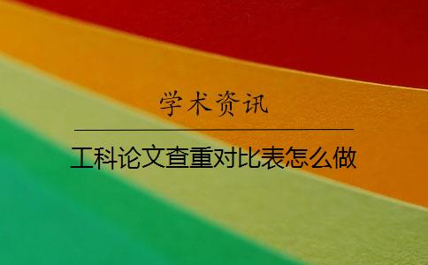 工科论文查重对比表怎么做