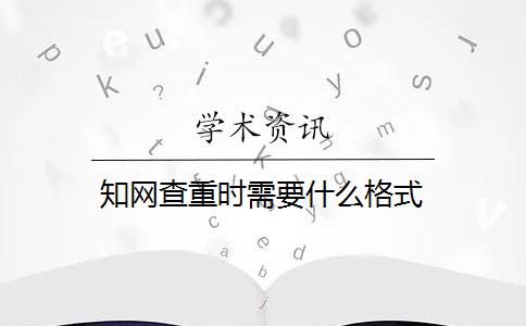 知网查重时需要什么格式