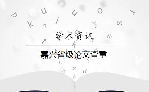 嘉兴省级论文查重