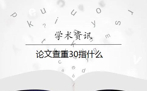 论文查重30指什么