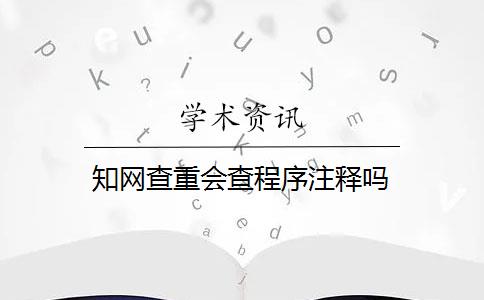 知网查重会查程序注释吗