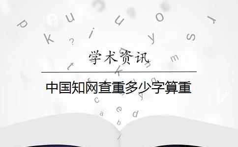 中国知网查重多少字算重