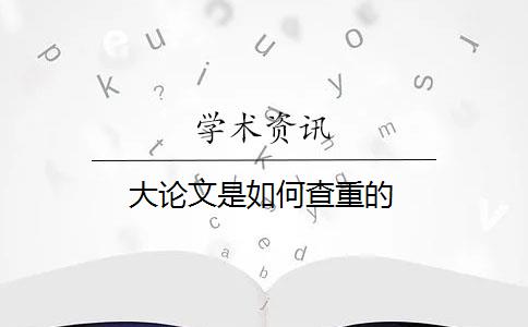 大论文是如何查重的