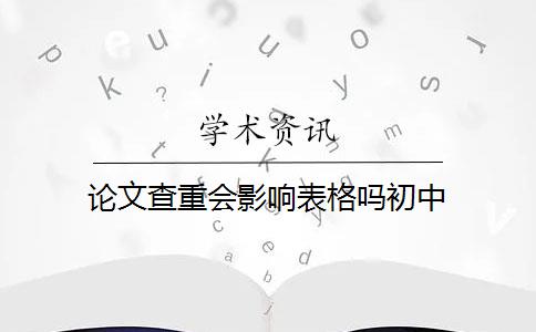 论文查重会影响表格吗初中