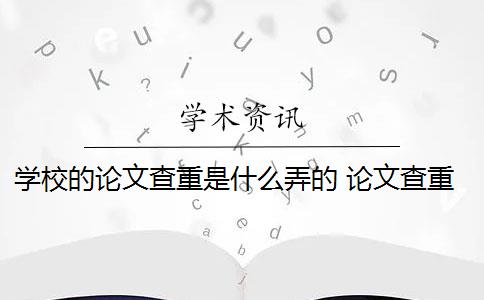 学校的论文查重是什么弄的 论文查重到底查的是什么？