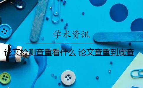 论文检测查重看什么 论文查重到底查的是什么？