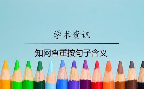 知网查重按句子含义