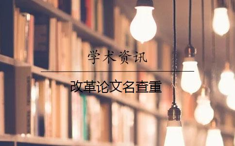改革论文名查重