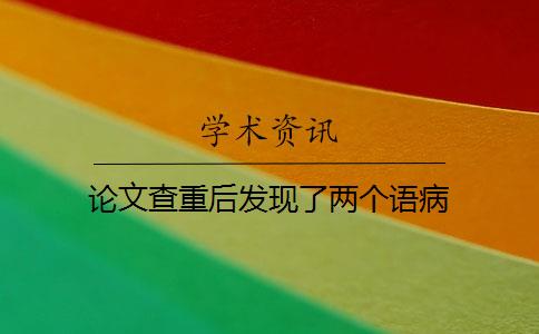 论文查重后发现了两个语病