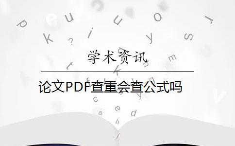 论文PDF查重会查公式吗