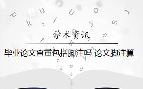 毕业论文查重包括脚注吗 论文脚注算在查重的重复率内吗？