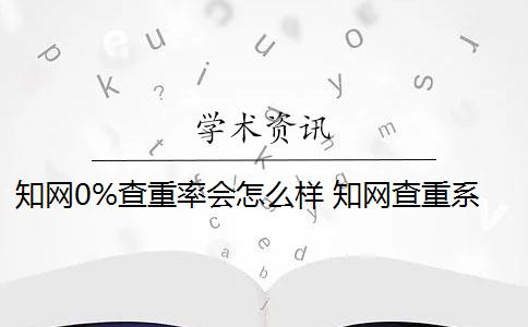 知网0%查重率会怎么样 知网查重系统重复率余量可以抄袭吗？