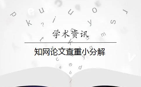 知网论文查重小分解