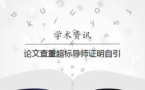 论文查重超标导师证明自引