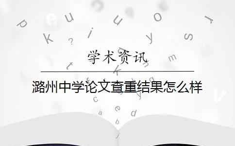 潞州中学论文查重结果怎么样