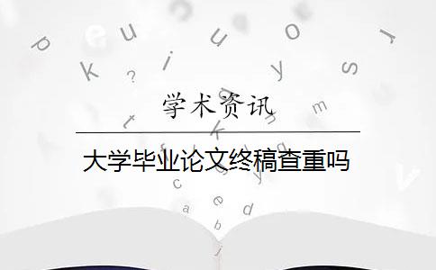 大学毕业论文终稿查重吗