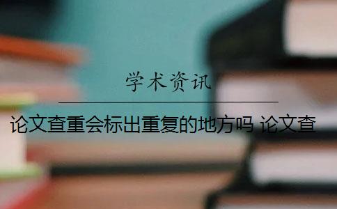 论文查重会标出重复的地方吗 论文查重报告里面有对具体重复情况的显示是什么？