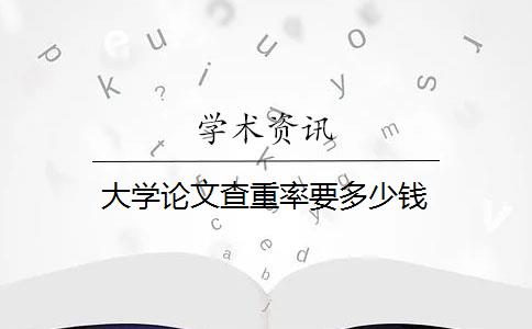 大学论文查重率要多少钱