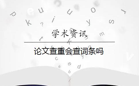 论文查重会查词条吗