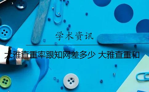 大雅查重率跟知网差多少 大雅查重和知网查重有什么区别？