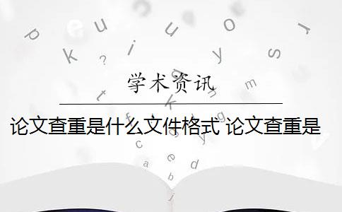 论文查重是什么文件格式 论文查重是什么意思？