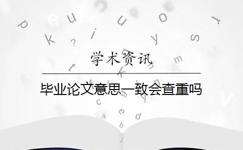 毕业论文意思一致会查重吗