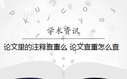 论文里的注释查重么 论文查重怎么查？