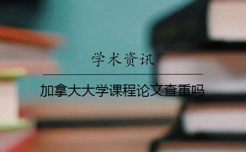 加拿大大学课程论文查重吗