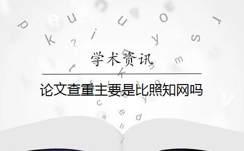 论文查重主要是比照知网吗