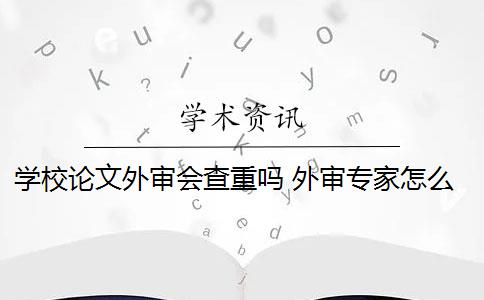 学校论文外审会查重吗 外审专家怎么看论文？