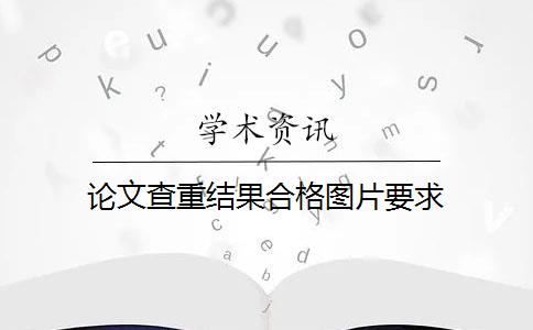 论文查重结果合格图片要求