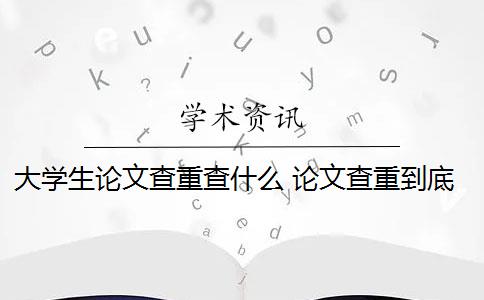 大学生论文查重查什么 论文查重到底查的是什么？