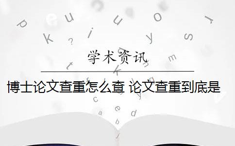 博士论文查重怎么查 论文查重到底是怎么查的？