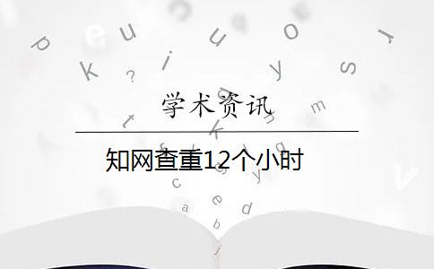 知网查重12个小时