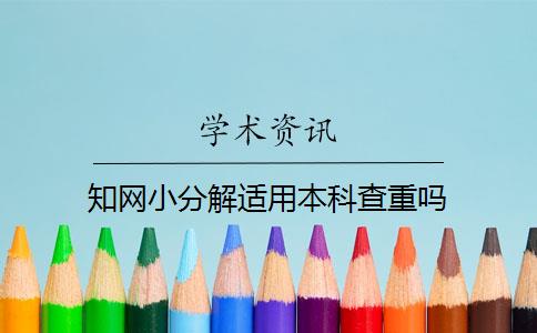 知网小分解适用本科查重吗