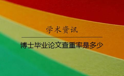 博士毕业论文查重率是多少